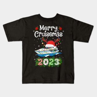 Merry Cruisemas 2023 Christmas Santa Reindeer Cruise Kids T-Shirt
